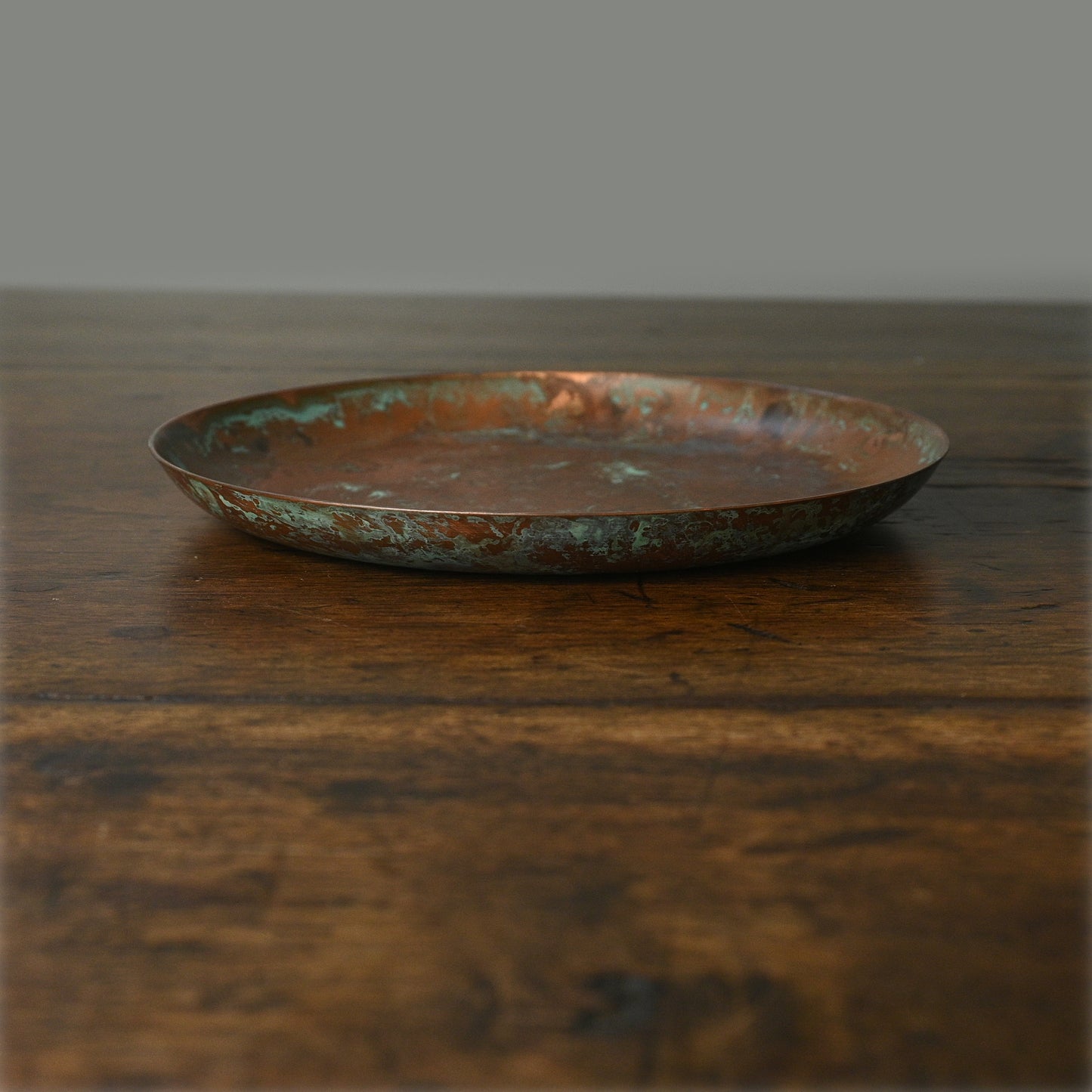 Round Patinated Copper Dish - Coming Soon