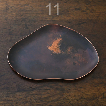 COPPER TRAYS WITH HEAT PATINA