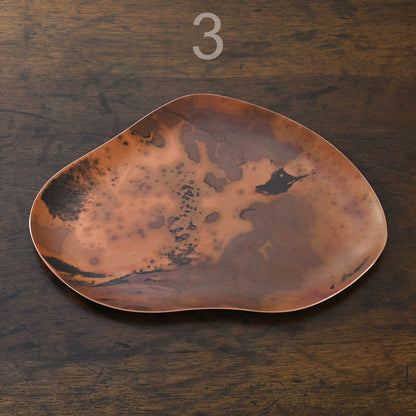 COPPER TRAYS WITH HEAT PATINA
