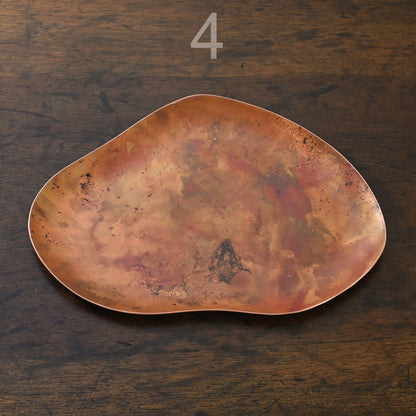 COPPER TRAYS WITH HEAT PATINA