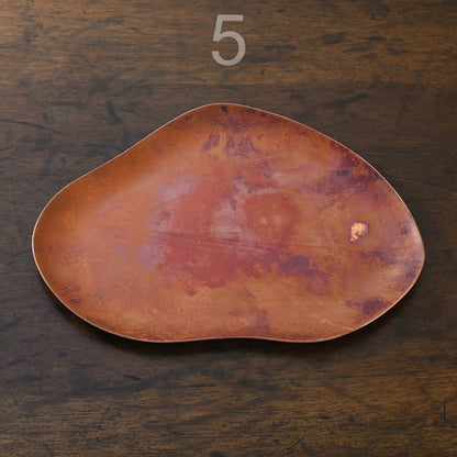 COPPER TRAYS WITH HEAT PATINA
