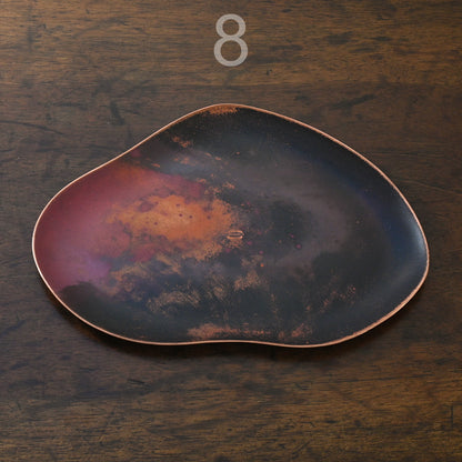 COPPER TRAYS WITH HEAT PATINA