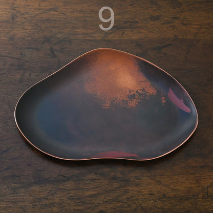 COPPER TRAYS WITH HEAT PATINA