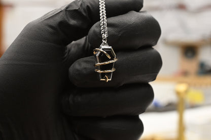 Silver/ Gold & Onyx Serpent Necklace