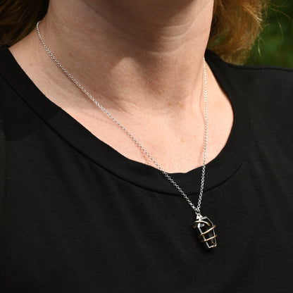 Silver/ Gold & Onyx Serpent Necklace